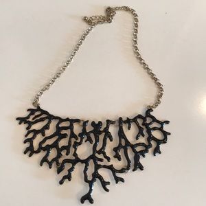 Black Faux Coral Necklace